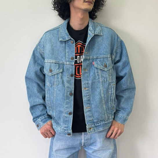 M/古着 長袖 セーター メンズ 90s 木 カボチャ コットン クルー
