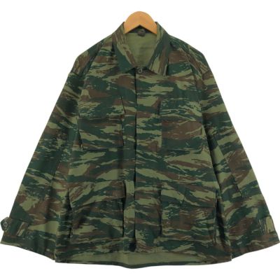 セルビア警察ブルーリザードカモシャツ XXL 実物中古 古着 ギリシャ軍 迷彩柄 B.D.U リザードカモ ミリタリー