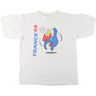 古着 90年代 FRANCE 98 ワールドカップ フランスW杯 プリントTシャツ 