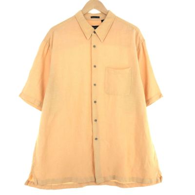 古着 90年代 ヴァン ヒューゼン VANHEUSEN ボックスシャツ 半袖 リネンシャツ メンズXL ヴィンテージ /eaa443929 【中古】 【240512】