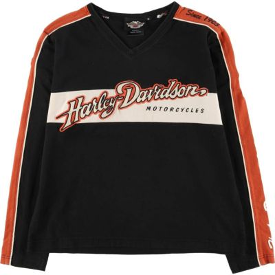 古着 ハーレーダビッドソン Harley-Davidson Vネック ロングTシャツ ロンT レディースXL相当 /eaa543069 【中古】 【250428】 【Elulu/エルル】