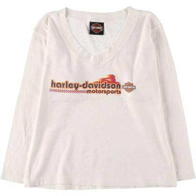 古着 00年代 ハーレーダビッドソン Harley-Davidson Vネック ロングTシャツ ロンT レディースS相当 /eaa543072 【中古】 【250428】 【Elulu/エルル】