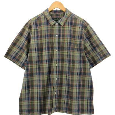 古着 エディーバウアー Eddie Bauer チェック柄 半袖 コットン