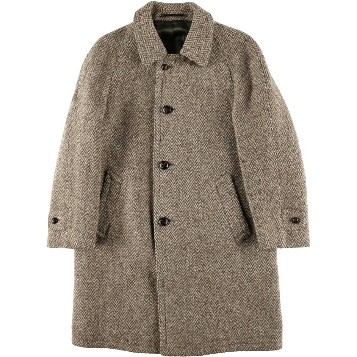 ✨美品✨みなとのてんらんかい　ウール　ロングコート　ヘリンボーン　L　近年 ✨美品✨みなとのてんらんかい ウール ロングコート ヘリンボーン L