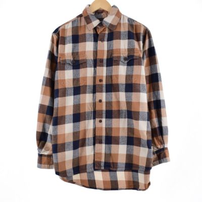 LLBeanエルエルビーン特徴エルエルビーン L.L.Bean TRADITINAL FIT 長袖 ヘビーネルチェックシャツ メンズM /eaa396590