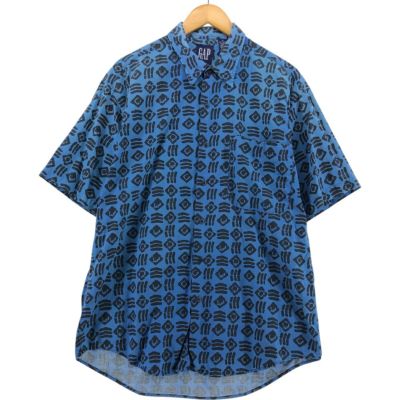 古着 90年代 ギャップ GAP オールドギャップ 総柄 半袖 コットンシャツ メンズM相当 ヴィンテージ /eaa543746 【中古】 【250429】
