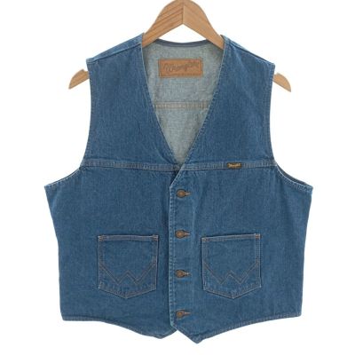 古着 80～90年代 ラングラー Wrangler デニムベスト メンズS相当
