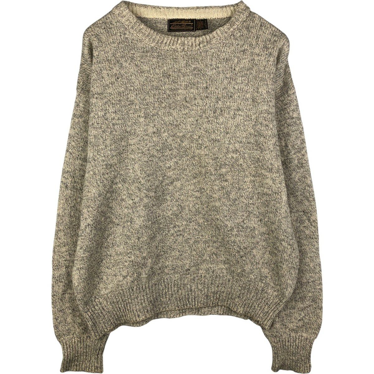 アメリカ古着屋★エディーバウアー☆ウール　ニット　猫　ビンテージ　usa 古着 80～90年代 エディーバウアー Eddie Bauer 黒タグ ウールニット