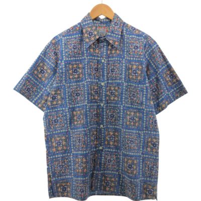 古着 90年代 レインスプーナー REYNSPOONER COMMEMORATIVE CLASSICS 総柄 ハイビスカス柄 ボックスシャツ ハワイアンアロハシャツ ハワイ製 メンズM相当 ヴィンテージ /eaa543511 【中古】 【250430】