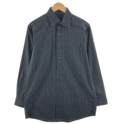 1970s フランス　ビンテージ　マルチストライプシャツ　総柄　ユーロ　古着屋 古着 カルバンクライン Calvin klein マルチストライプ 長袖