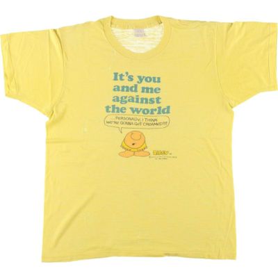 古着 70年代 ZIGGY ジギー メッセージプリントTシャツ USA製 メンズL相当 ヴィンテージ /eaa543092 【中古】 【250501】 【Elulu/エルル】