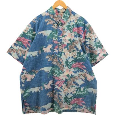 古着 90年代 レインスプーナー REYNSPOONER COMMEMORATIVE CLASSICS 総柄 ハイビスカス柄プルオーバー ボタンダウン ハワイアンアロハシャツ ハワイ製 メンズXXL相当 ヴィンテージ /eaa541946 【中古】 【250501】
