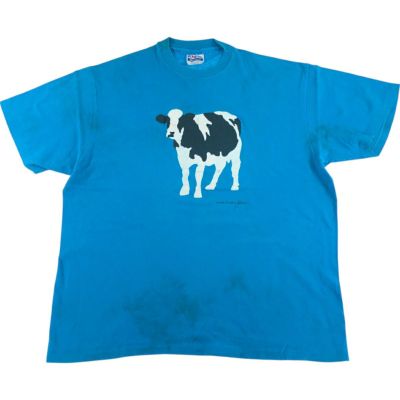 古着 80年代 ヘインズ Hanes Fifty-Fifty 青タグ 牛柄 アニマルTシャツ USA製 メンズXL相当 ヴィンテージ /eaa542219 【中古】 【250502】