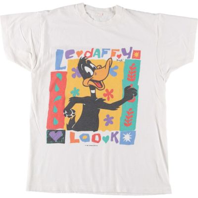 古着 80年代 LOONEY TUNES ルーニーテューンズ ダフィーダック キャラクタープリントTシャツ メンズS相当 ヴィンテージ /eaa543268 【中古】 【250502】