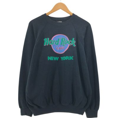 Hanes - 古着 80年代 ヘインズ Hanes 青タグ HARD ROCK CAFE ハードロックカフェ NEW YORK アドバタイジング スウェットシャツ トレーナー USA製 レディースM相当 ヴィンテージ /eaa526783 古着 80年代 ヘインズ Hanes 青タグ HARD ROCK CAFE ハード