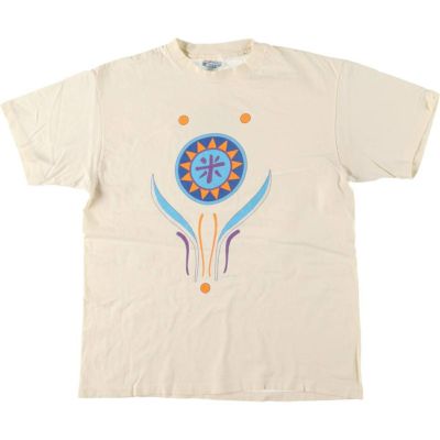 古着 80年代 ヘインズ Hanes BEEFY-T 青タグ プリントTシャツ USA製 メンズL相当 ヴィンテージ /eaa543298 【中古】 【250502】