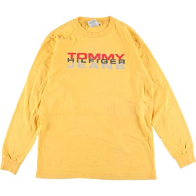 古着 90年代 トミーヒルフィガー TOMMY HILFIGER 袖プリント ロングT