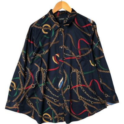 古着 ラルフローレン Ralph Lauren LAUREN ローレン 総柄 長袖 コットンシャツ レディースXXL相当 /eaa544884 【中古】 【250502】 【ADEL/アデル】 【NL2503】