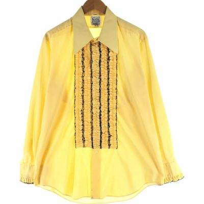 古着 GALA FORMAL WEAR フリルシャツ 長袖 ドレスシャツ カナダ製 メンズXS相当 /eaa541744 【中古】 【250502】