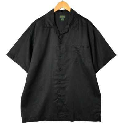 古着 ジェフリービーン GEOFREY BEENE チェック柄 半袖 リネンシャツ 
