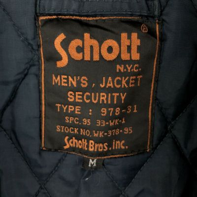 あ*ー様 古着　Schott セキュリティー　ジャケット　アウター あ*ー様 古着 Schott セキュリティー ジャケット アウター Schott