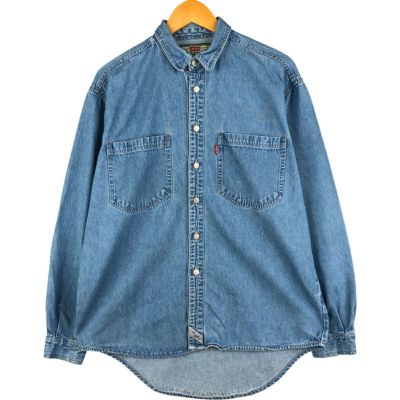 古着 90年代 リーバイス Levis 長袖 デニムシャツ メンズM相当