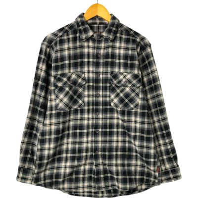 90s USA製 DAVID TAYLOR プリントネルシャツ チェック 古着 90年代 DAVID TAYLOR オンブレチェック 長袖 プリントネル