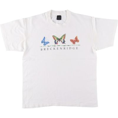 古着 90年代 バタフライ柄 アニマルTシャツ メンズL相当 ヴィンテージ /eaa544144 【中古】 【250503】