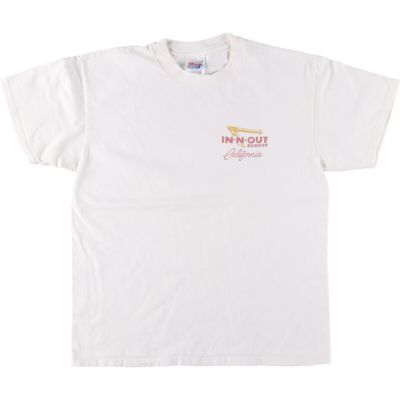 古着 90年代 ヘインズ Hanes BEEFY-T IN-N-OUT BURGER インアンドアウトバーガー バックプリント アドバタイジングTシャツ USA製 メンズL相当 ヴィンテージ /eaa546496 【中古】 【250503】