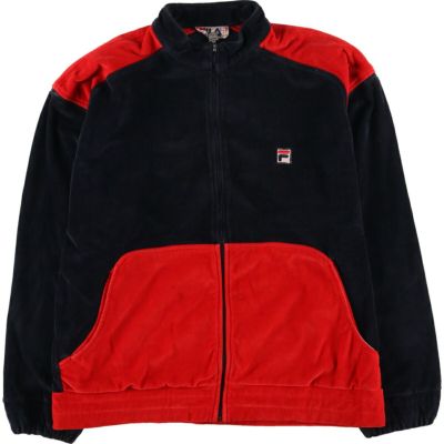 90s古着 FILA フィラ プリントロゴ トラックジャケット ブラック