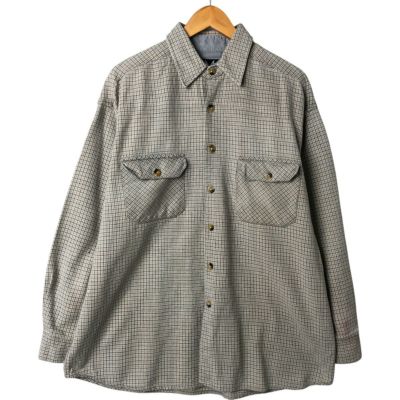 90s USA製 DAVID TAYLOR プリントネルシャツ チェック 古着 90年代 DAVID TAYLOR オンブレチェック 長袖 プリントネル