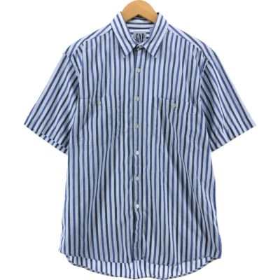 古着 90年代 ギャップ GAP オールドギャップ 半袖 コットン ストライプシャツ メンズM相当 ヴィンテージ /eaa536433 【中古】 【250504】