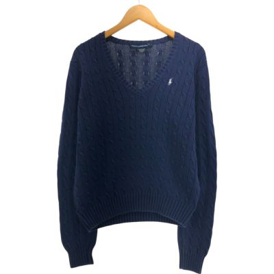 古着 ラルフローレン Ralph Lauren RALPH LAUREN SPORT ケーブル編み Vネック コットンニットセーター レディースXL相当 /eaa546681 【中古】 【250504】 【ADEL/アデル】