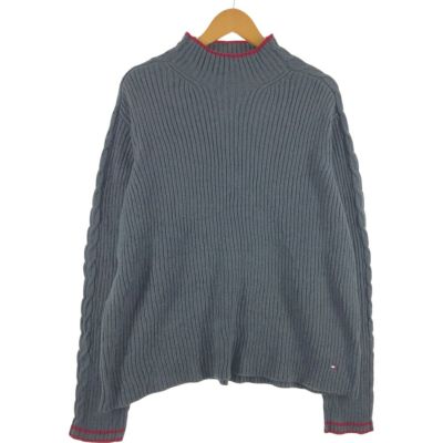 古着 トミーヒルフィガー TOMMY HILFIGER ハイネック コットンニットセーター メンズL相当 /eaa501601 【中古】 【250504】