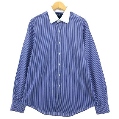 古着 ラルフローレン Ralph Lauren POLO by Ralph Lauren CURHAM ストライプ柄 クレリックシャツ メンズL相当 /eaa500235 【中古】 【241103】