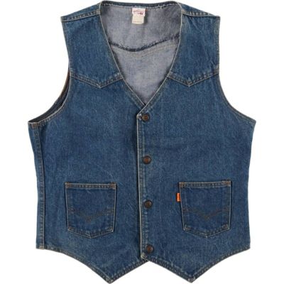 古着 80年代 リーバイス Levis オレンジタブ デニムベスト USA製 メンズM相当 ヴィンテージ /eaa544521 【中古】 【250505】