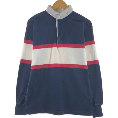 古着 90年代 ランズエンド LANDS END ボーダー柄 長袖 ラガーシャツ USA製 メンズM相当 ヴィンテージ /eaa547914 【中古】 【250505】