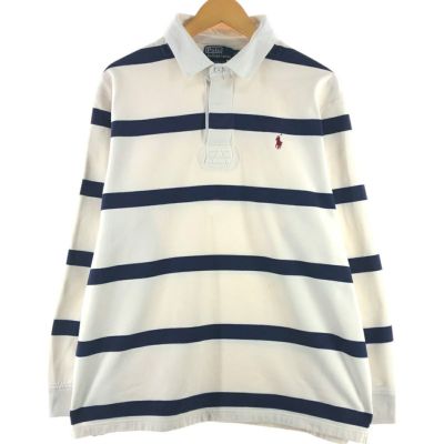 古着 Polo Ralph Lauren 「CUSTOM FIT」 白×紺 ボーダー