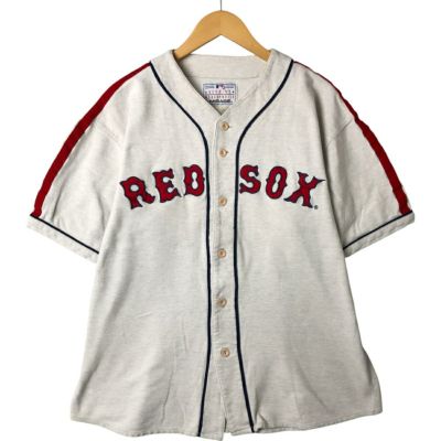 古着 MIRAGE MLB BOSTON REDSOX ボストンレッドソックス 鹿の子 ゲームシャツ ベースボールシャツ 不明 メンズXL相当 /eaa546548 【中古】 【250505】 【NL2503】