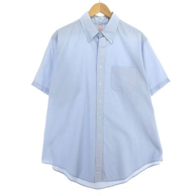 【新品・未着用】ブルックス ブラザーズ 半袖ボタンダウンシャツ（ライトブルー） 古着 ブルックスブラザーズ Brooks Brothers MAKERS 半袖 ボタン