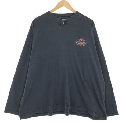 ハーレーダビッドソン ルーニーテューンズ 袖プリ ロンT 長袖 Tシャツ 古着 90年代 ハーレーダビッドソン Harley-Davidson カナダ規格