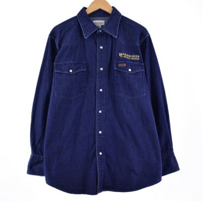 古着 カーハート Carhartt 濃紺 長袖 デニムシャツ メンズXXL