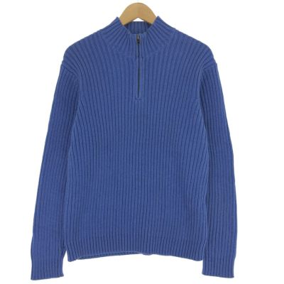 90's USA製 ランズエンド コットンニット ネイビー [LANDS' END