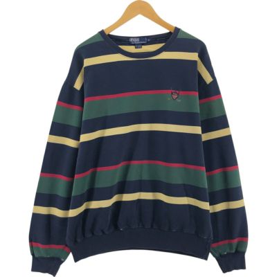 古着 ラルフローレン Ralph Lauren POLO by Ralph Lauren マルチボーダー ワンポイントロゴスウェットシャツ トレーナー メンズXL相当 /eaa543245 【中古】 【250507】