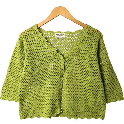 古着 SAINT TROPEZ WEST クロップド丈 クロシェニット