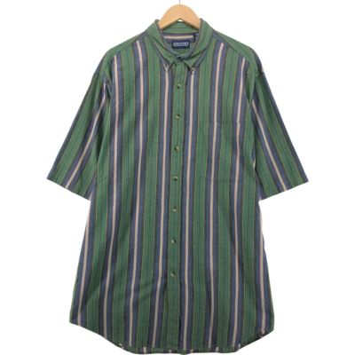 古着 ランズエンド LANDS END 半袖 ボタンダウン ストライプシャツ メンズXL相当 /eaa541902 【中古】 【250507】
