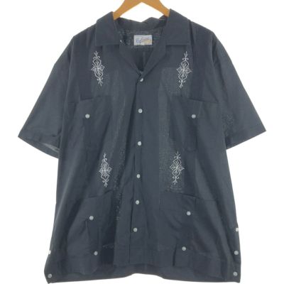 古着 MONTE CARLO 半袖 オープンカラー メキシカンシャツ