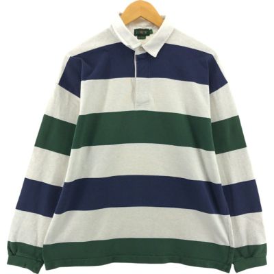 古着 90年代 ジェイクルー J.Crew ボーダー柄 長袖 ラガーシャツ メンズL相当 ヴィンテージ /eaa547998 【中古】 【250509】