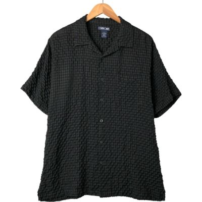 古着 ハガー HAGGAR ツートン 半袖 オープンカラー レーヨン