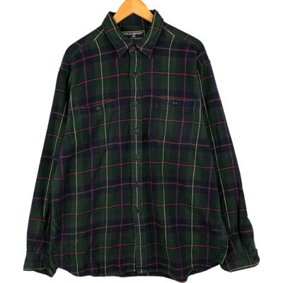 【人気グリーン、ボックスシルエット】ポロスポーツ古着チェックシャツ長袖アメカジ. 人気グリーン、ボックスシルエット】ポロスポーツ古着チェックシャツ